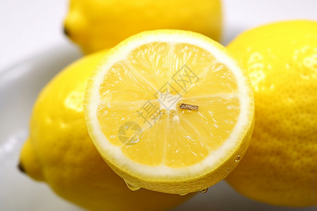 水果店的柠檬背景图片