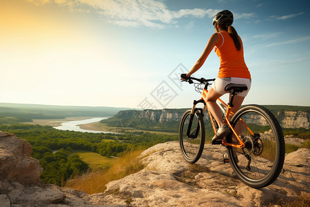 骑自行车旅游背景图片