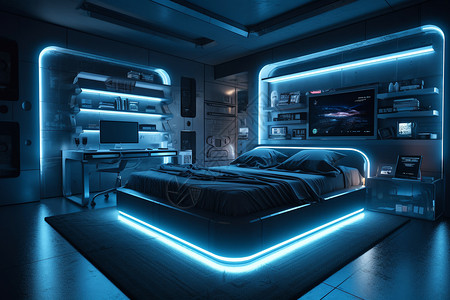 现代科技卧室图片