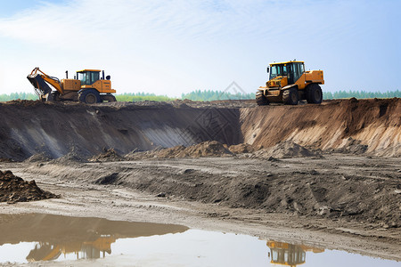 工业煤炭的挖矿区高清图片