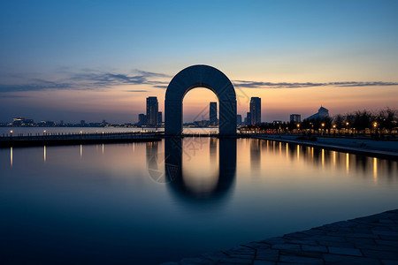 天空之门边框景观背景