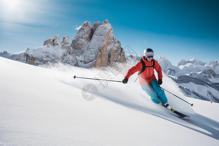 极限健身追求极限的滑雪者背景