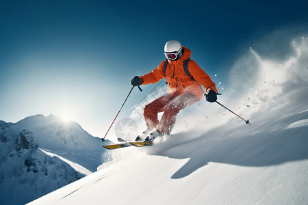 运动的滑雪者图片