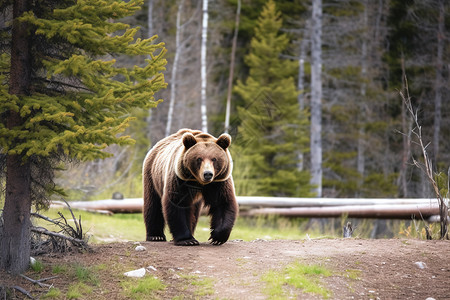 背靠大熊强壮的棕熊背景