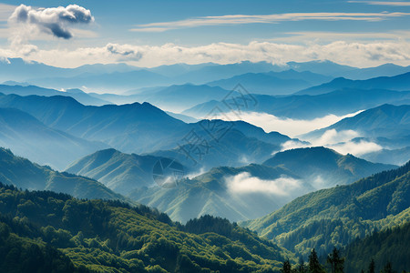 绿色丘陵连绵的山脉背景