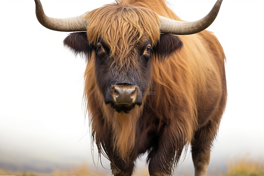 棕色的动物牦牛图片