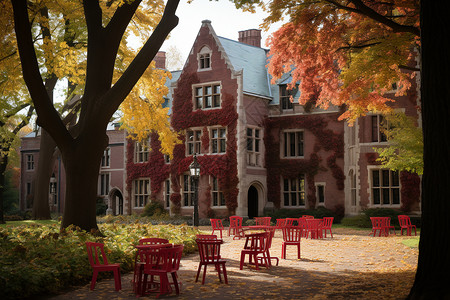 教育素材哈佛美丽的哈佛校园景观背景