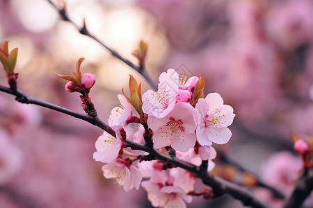 鲜红桃花的图图片