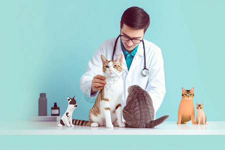 治疗猫咪的兽医图片