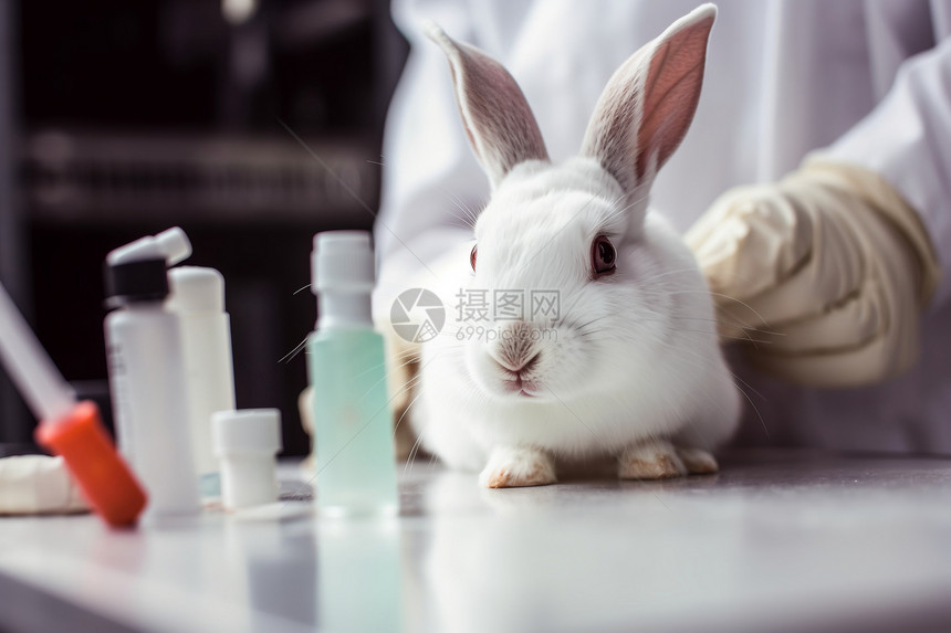 实验室治疗的动物兔子图片