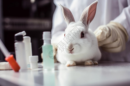 实验室治疗的动物兔子图片