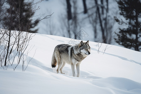 森林里野生的狼图片