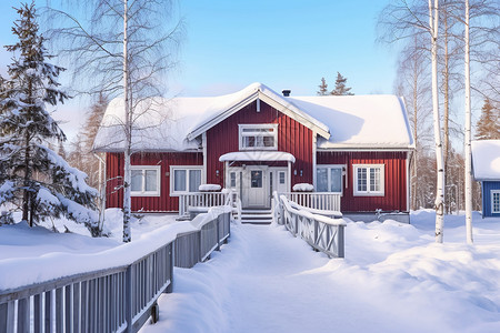 冬季的房屋住宅图片