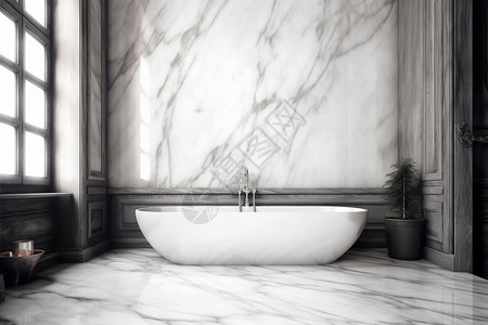 大理石装修的浴室图片