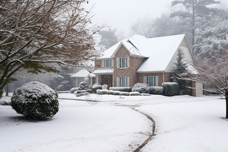 冬季户外的别墅图片
