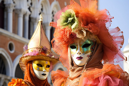 派对服装庆祝威尼斯狂欢节背景