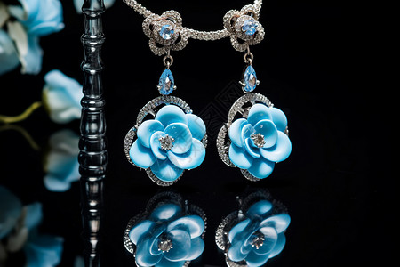 高级玫瑰昂贵明亮的海蓝宝石背景