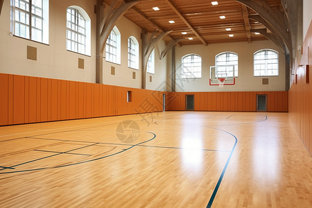 学校大厅篮球场环境背景