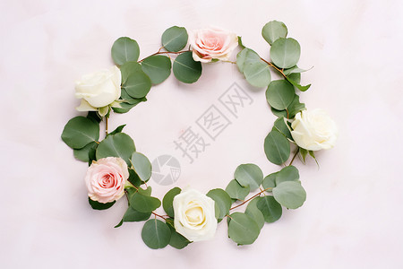 温馨花环素材玫瑰拼接花环背景