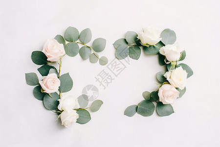 玫瑰花制作的花环背景图片