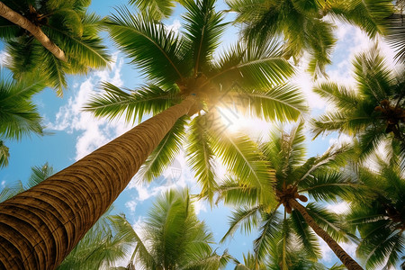 绿色的椰子树高清图片