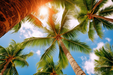 鲜活的椰子树图片