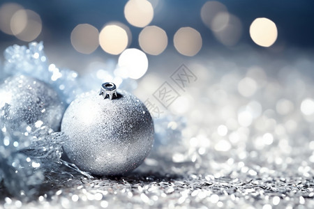 银色的小球圣诞节的小球背景