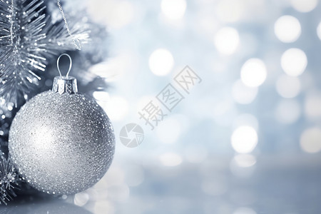 银色的小球圣诞节的装饰背景