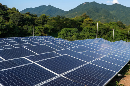 电力储能太阳能电池板图背景