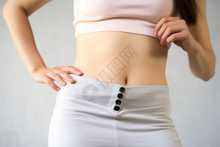 女人减肥腰部肥胖高清图片