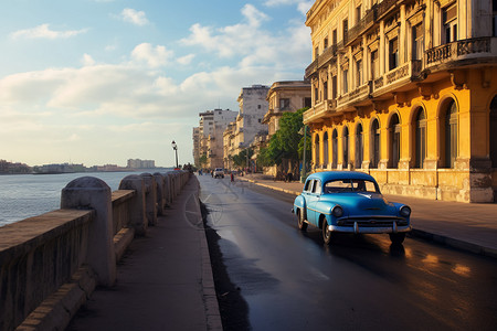 古巴建筑具有情调的城市背景