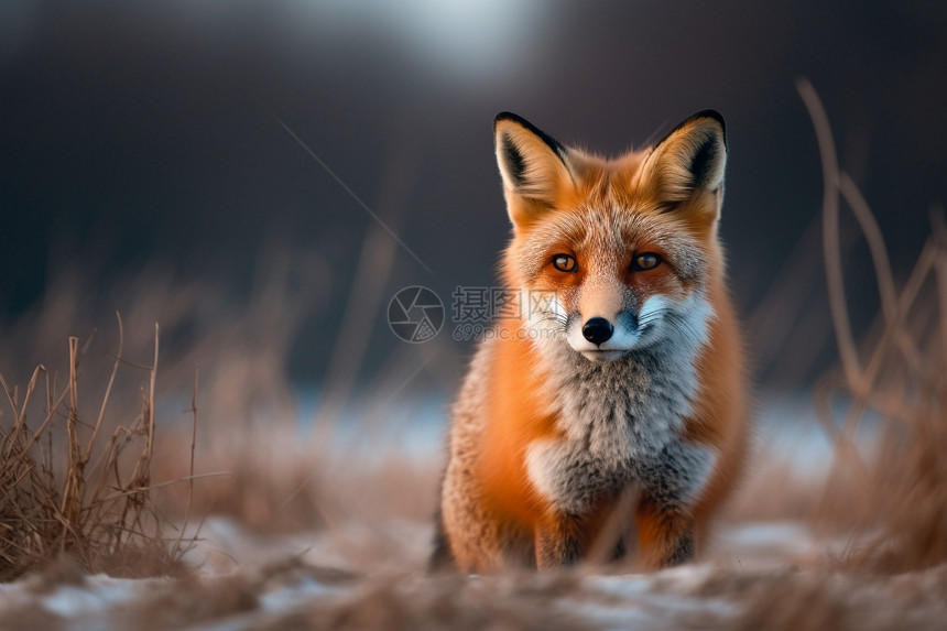 雪地里的狐狸图片