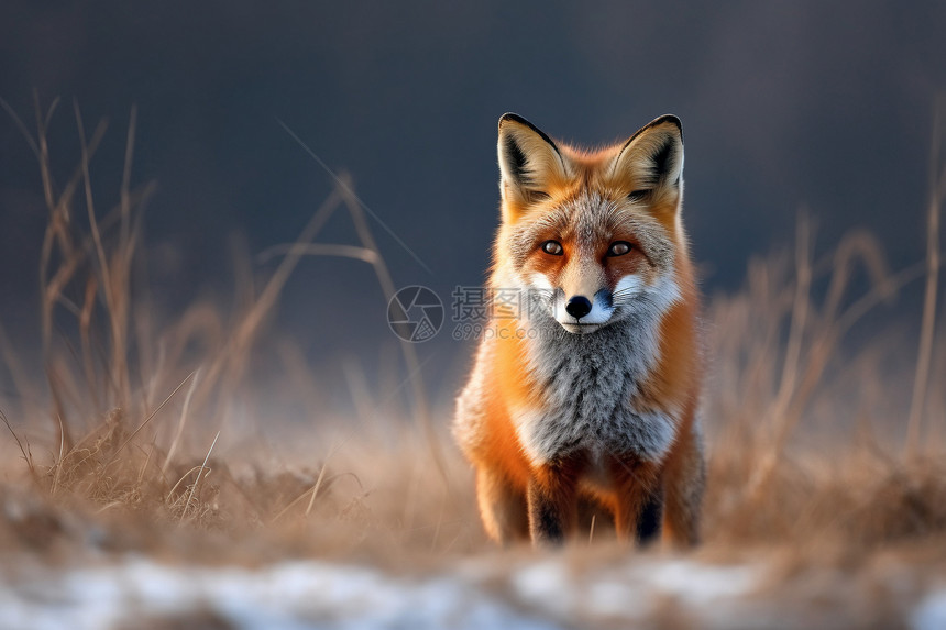 觅食的狐狸图片