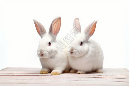 长耳朵兔子两只兔子背景
