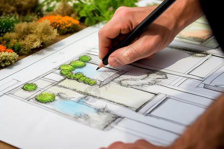 园林设计图建筑设计图背景