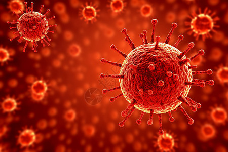 癌症病毒红色的细菌插画