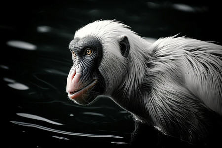 白色的猿猴背景图片