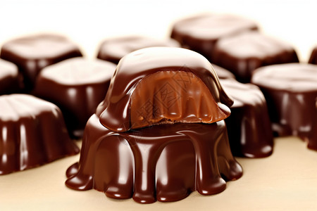 流心巧克力卡路里果仁糖高清图片