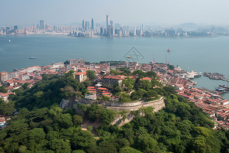 建在岛屿上的城市图片