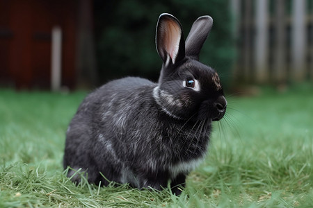 灰色的兔子图片