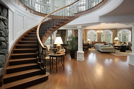 木质的楼梯图片