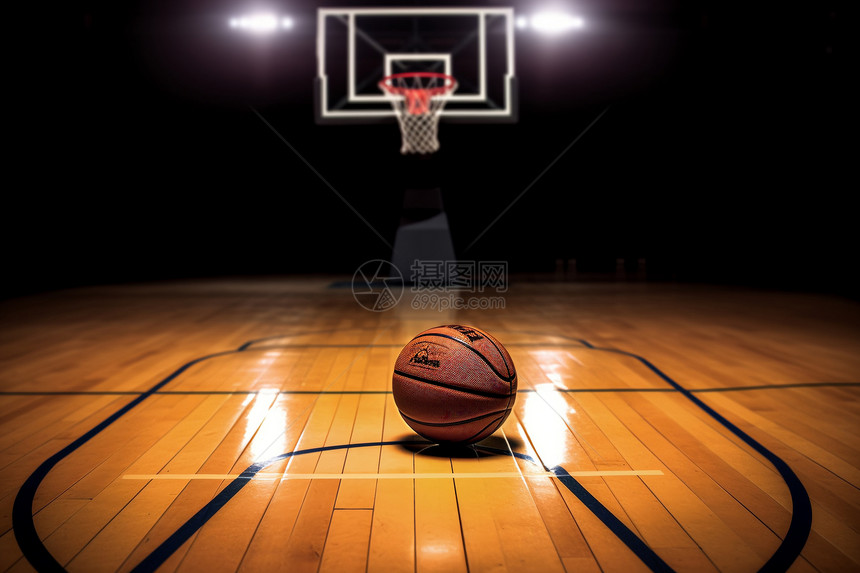 木地板上的篮球图片