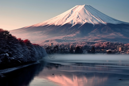 火山景色背景图片