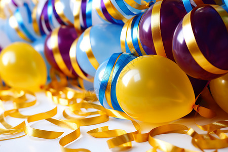 气球飘带庆祝派对的气球背景