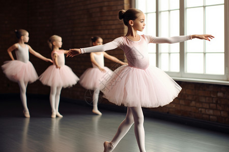 练习芭蕾舞蹈室练习舞蹈的孩子背景