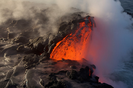 火山喷发情景图片