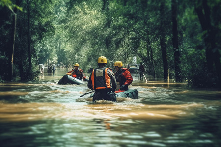 溺水救援洪水行动和援助背景