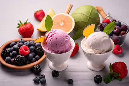 冰沙冰淇淋浆果冰沙高清图片