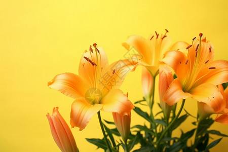 脱水黄花菜开花的百合花设计图片