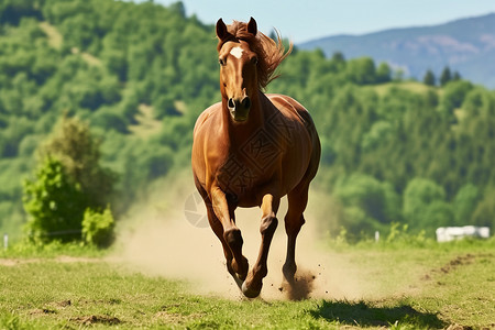 疾驰的骏马一匹马头高清图片